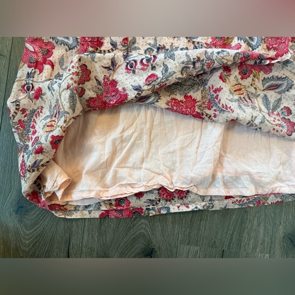 BIBA Women Beige Floral Printed A-line Cotton Kurta Top Tunic Size 38 - Picture 3 of 12